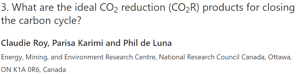 大作！53位专家学者共同阐述：2022年低温电化学CO2还原路线图！