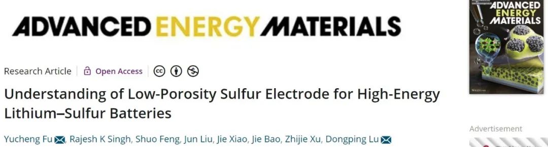 AEM：多尺度模拟解析高能锂硫电池的低孔率硫电极