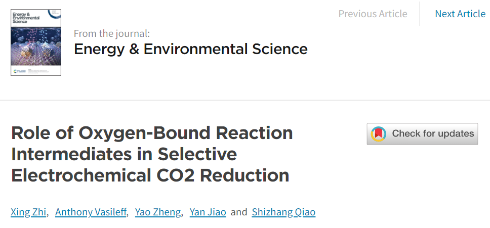焦研/乔世璋EES综述：谁主导了CO2RR对目标产物的选择性！
