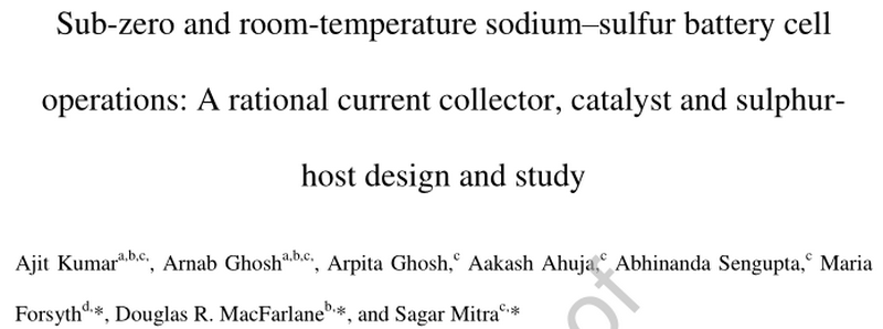 EnSM：低温常温钠硫电池操作的设计与研究
