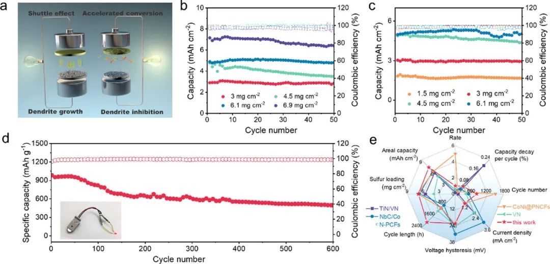 孙靖宇/李亚运ACS Nano：单原子Co-Nx分散体植入的双功能纤维骨架助力长寿命锂硫全电池
