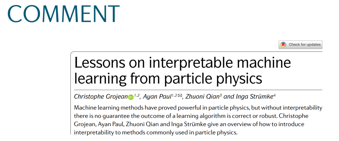 IF=31.068！Nat. Rev. Phys.概述可解释机器学习在粒子物理学中的应用！