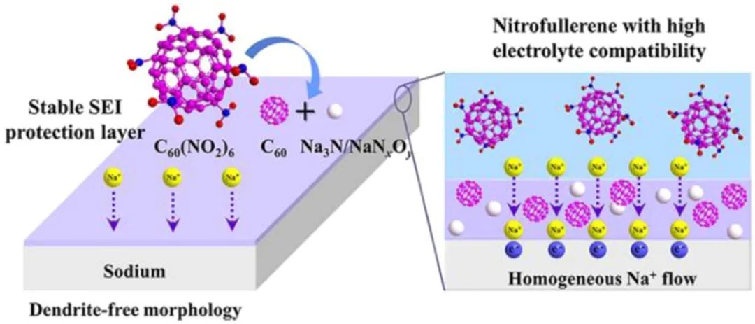 谢佳/卢兴Nano Energy：硝基富勒烯作为高性能钠金属电池的电解液相容添加剂