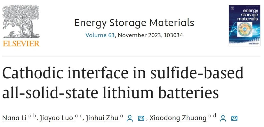 上交庄小东/朱金辉EnSM：硫化物基全固态锂电池中的正极界面