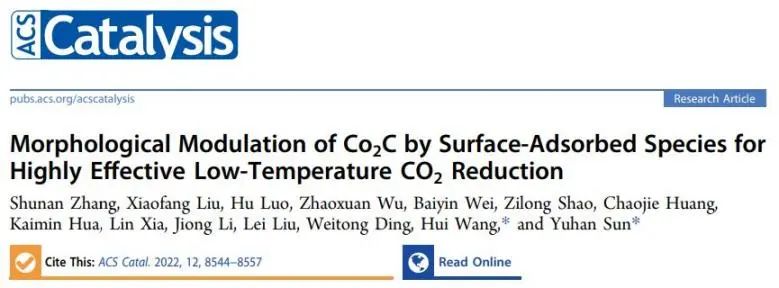 孙予罕/王慧ACS Catal.: 表面吸附物质对Co2C的形态调制以实现高效低温CO2还原