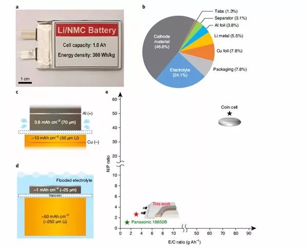 “300 Wh/kg、200圈长循环” Nature Energy报道金属锂软包电池重大突破