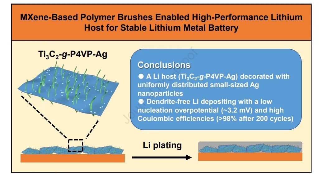 ​中大符若文/刘绍鸿Carbon：银纳米颗粒修饰的 MXene 基聚合物刷实现高稳定锂金属电池
