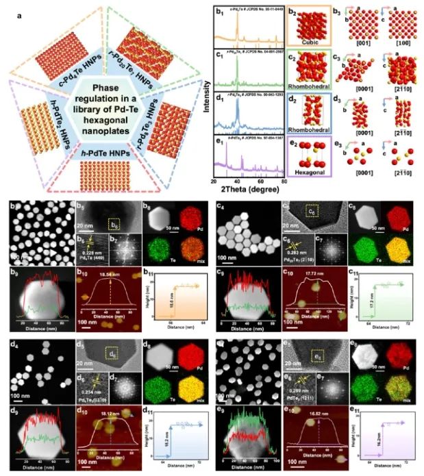 黄小青/邵琪JACS：Pd-Te六方纳米片的连续相调控，助力揭示晶相结构-性能的直接关系