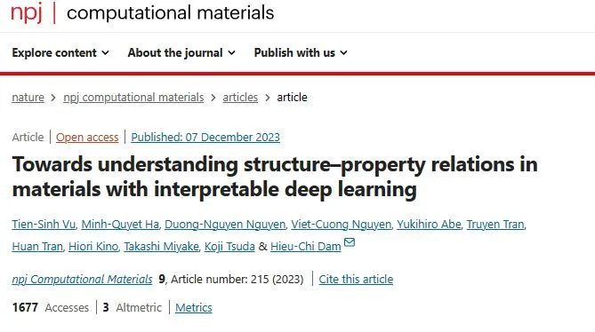 【机器学习+材料】npj Comput. Mater.：利用深度学习模型解释材料中结构-性质关系